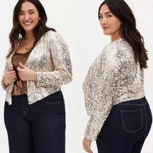 Torrid Rose Gold Sequin Blazer